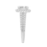Lilit 14K White Gold Emerald Cut Lab Grown Diamond Halo Engagement Ring - 2.2 Ct