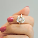 Solaire 14K Yellow Gold Emerald Cut Lab Grown Diamond Bezel Solitaire Engagement Ring – 5 cts