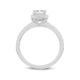 Ivey 14K White Gold Emerald Cut Lab Grown Diamond Halo Engagement Ring - 1.75 ctw