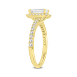 Ivey 14K Yellow Gold Emerald Cut Lab Grown Diamond Halo Engagement Ring - 1.77 ctw