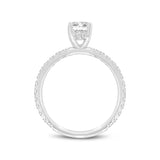 Fiora 14K White Gold Emerald Cut Lab Grown Diamond Hidden Halo Engagement Ring - 1.70 ctw