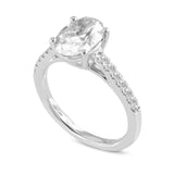 Solce 14K White Gold Oval Lab Grown Diamond Engagement Ring - 2.2 Ct