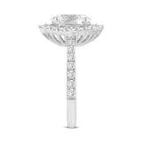 Valeria 14K White Gold Oval Lab Grown Diamond Halo Engagement Ring - 2.25 Ct