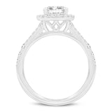 Claudia 14K White Gold Oval Lab Grown Diamond Halo Engagement Ring - 2 Ct