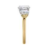 Delila 14K Yellow Gold Oval Cut Lab Grown Diamond Trinity Ring - 2 ct