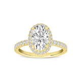 Laurentia 14K Yellow Gold Oval Lab Grown Diamond Halo Engagement Ring - 1.95 Ct