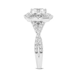 Milena 14K White Gold Princess Cut Lab Grown Diamond Halo Engagement Ring - 2.45 Ct