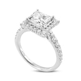 Raya 14K White Gold Princess Cut Lab Grown Diamond Halo Engagement Ring - 2.55 Ct