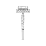 Raya 14K White Gold Princess Cut Lab Grown Diamond Halo Engagement Ring - 2.55 Ct