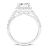 Violeta 14K White Gold Princess Cut Lab Grown Diamond Halo Engagement Ring - 2.6 Ct