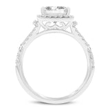 Kamelia 14K White Gold Princess Cut Lab Grown Diamond Halo Engagement Ring - 2.15 Ct