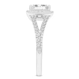 Kamelia 14K White Gold Princess Cut Lab Grown Diamond Halo Engagement Ring - 2.15 Ct