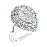 Anisa 14K White Gold Pear Lab Grown Diamond Halo Engagement Ring - 2.5 Ct