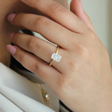 Tia 14K Yellow Gold Radiant Lab Grown Diamond Hidden Halo Ring - 2.1 Ct