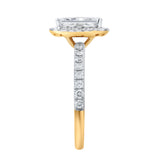 Basma 14K Yellow Gold Radiant Cut Lab Grown Diamond Halo Engagement Ring - 2 Ct