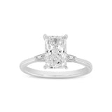 Kenza 14K White Gold Radiant Cut Lab Grown Diamond Three Stone Engagement Ring - 2.05 Ct