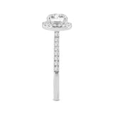 Solstice 14K White Gold Round Cut Lab Grown Round Diamond Halo Engagement Ring - 1.3 Ct