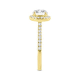 Solstice 14K Yellow Gold Round Cut Lab Grown Round Diamond Halo Engagement Ring - 1.3 Ct