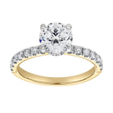 Aurielle 14K Yellow Gold Round Cut Hidden Halo Lab Grown Diamond Engagement Ring - 2 Ct