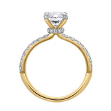Aurielle 14K Yellow Gold Round Cut Hidden Halo Lab Grown Diamond Engagement Ring - 2 Ct