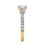 Aurielle 14K Yellow Gold Round Cut Hidden Halo Lab Grown Diamond Engagement Ring - 2 Ct