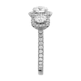 Regalia 14K White Gold Round Cut Lab Grown Diamond Halo Trinity Ring - 2 ct