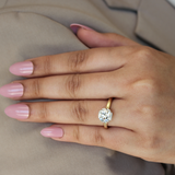 Tiarae 14K Yellow Gold Round Cut Lab Grown Diamond Cathedral Ring - 2 ct