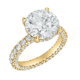 Laryssa 14K Yellow Gold Round Lab Grown Diamond Hidden Halo Engagement Ring - 7 cts