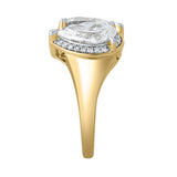 Naomi 14K Yellow Gold Pear Toi et Moi Lab Grown Diamond Halo Ring – 3.40 cts