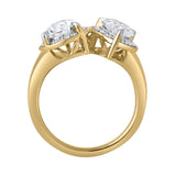 Naomi 14K Yellow Gold Pear Toi et Moi Lab Grown Diamond Halo Ring – 3.40 cts
