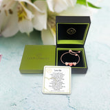 Luv Me Rhodochrosite Bolo Adjustable I Love You Heart Bracelet in 14K Rose Gold Plated Sterling Silver