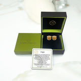 Yellow Lace Agate Stone Cufflinks in 14K Yellow Gold Plated Sterling Silver