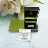 Blue Lace Agate Stone Signet Ring in Black Rhodium Plated Sterling Silver