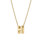 Bubble Initial Diamond Letter Pendant in 14K Yellow Gold - H