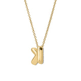 Bubble Initial Diamond Letter Pendant in 14K Gold – K