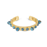 Sea Breeze Turquoise Studded Cuff in 14K Yellow Gold Plated Sterling Silver