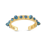 Sea Breeze Turquoise Studded Cuff in 14K Yellow Gold Plated Sterling Silver