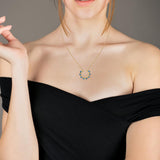 Circle of Fire Turquoise Necklace in 14K Yellow Gold Plated Sterling Silver