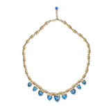 Sunshine Twist Turquoise Studded Necklace in 14K Yellow Gold Plated Sterling Silver