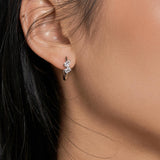 Saela 14K White Gold Lab Grown Diamond Huggies – 0.75 Ct