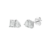 Valessa 14K White Gold Lab Grown Diamond Toi Et Moi Earrings – 0.75 Ct