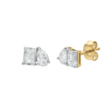 Valessa 14K Yellow Gold Lab Grown Diamond Toi Et Moi Earrings – 1 Ct