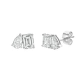 Valessa 14K White Gold Lab Grown Diamond Toi Et Moi Earrings – 1.25 Ct