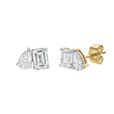 Valessa 14K Yellow Gold Lab Grown Diamond Toi Et Moi Earrings – 1.5 Ct