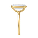Solaire 14K Yellow Gold Emerald Cut Lab Grown Diamond Bezel Solitaire Engagement Ring – 5 cts