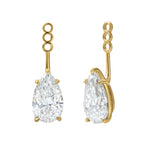 Evelyn 14K Yellow Gold Pear Lab Grown Diamond Earring Jackets – 10 cts