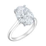 Celestia 14K White Gold Oval Cathedral Lab Grown Diamond Hidden Halo Engagement Ring - 5.15cts