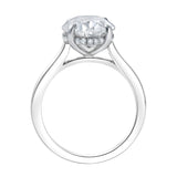 Celestia 14K White Gold Oval Cathedral Lab Grown Diamond Hidden Halo Engagement Ring - 5.15cts