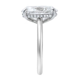 Celestia 14K White Gold Oval Cathedral Lab Grown Diamond Hidden Halo Engagement Ring - 5.15cts