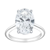 Celestia 14K White Gold Oval Cathedral Lab Grown Diamond Hidden Halo Engagement Ring - 5.15cts